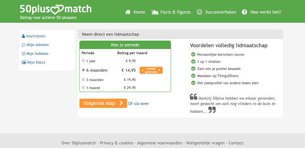 prijzen 50plusmatch